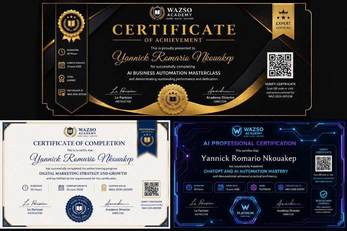 Certificats de Formation en IA et Marketing Digital