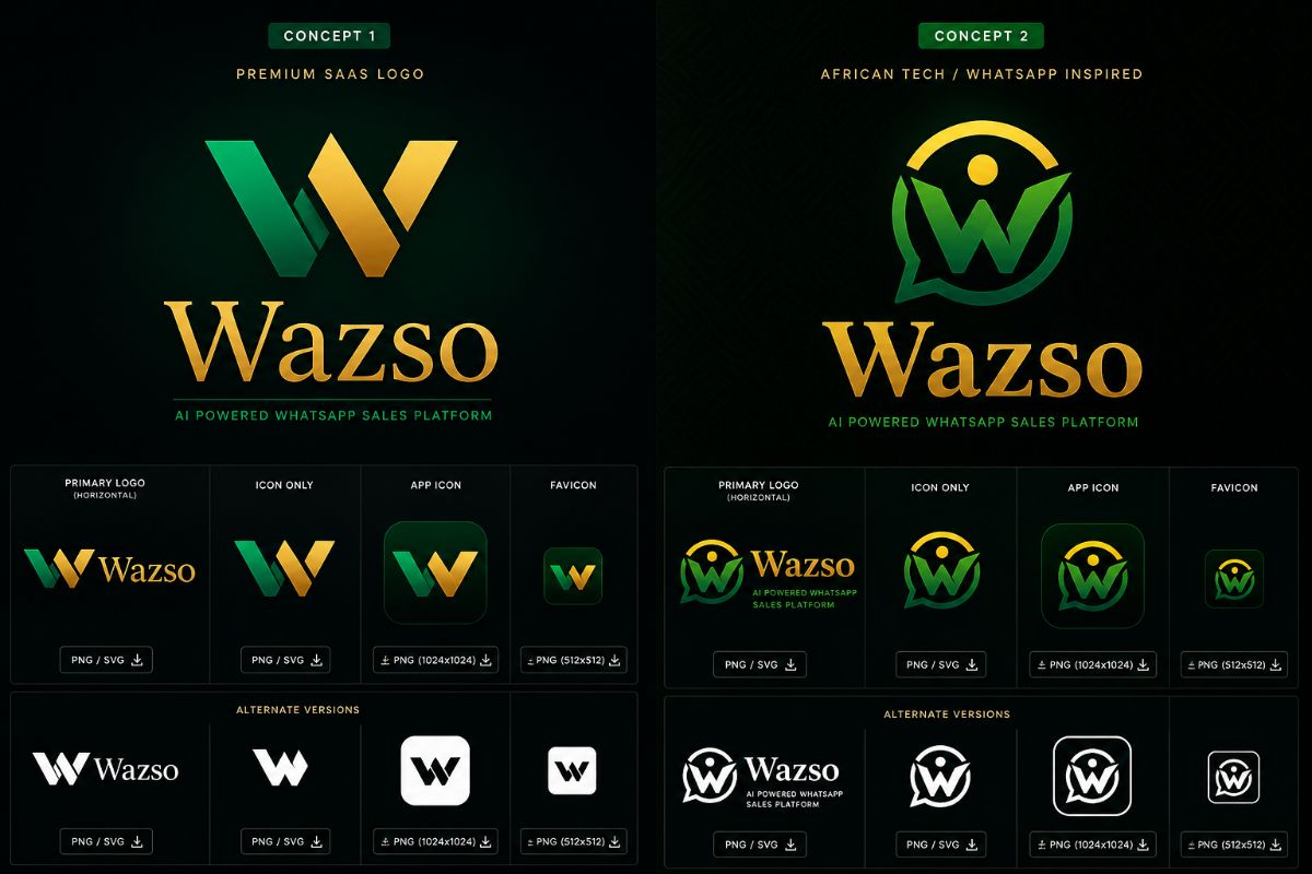 Pack Logo Wazso - 2 Concepts Premium