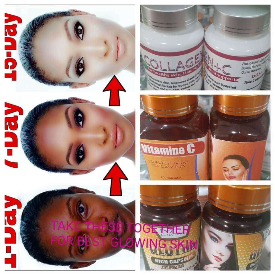 Pack Complet Éclaircissant Peau - Collagène + Vitamine C + Gélatine